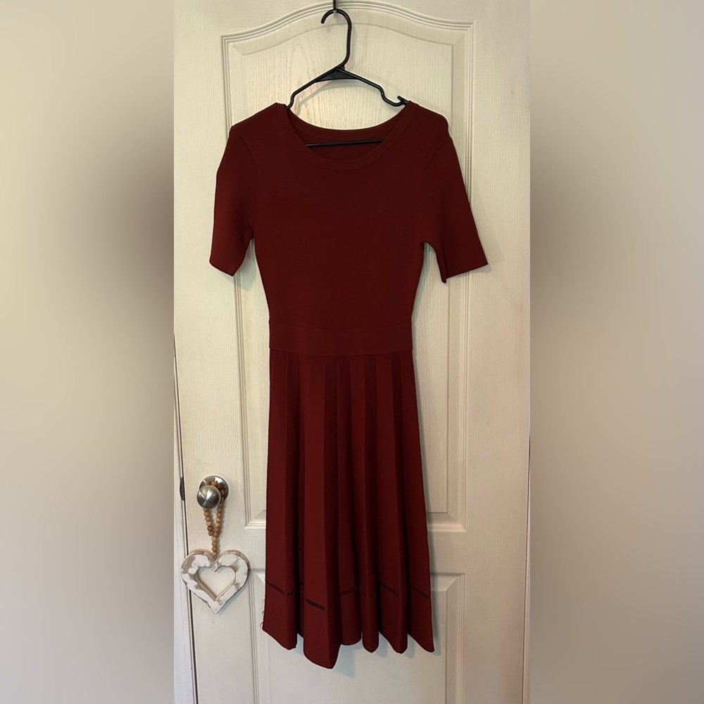 A.L.C. Burgundy/Red Short Sleeve Dress